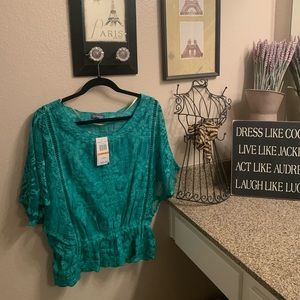Democracy green shirt size small lace